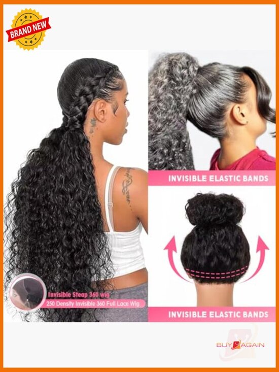 250 Density HD Lace Water Wave Human Hair Wig main image 6